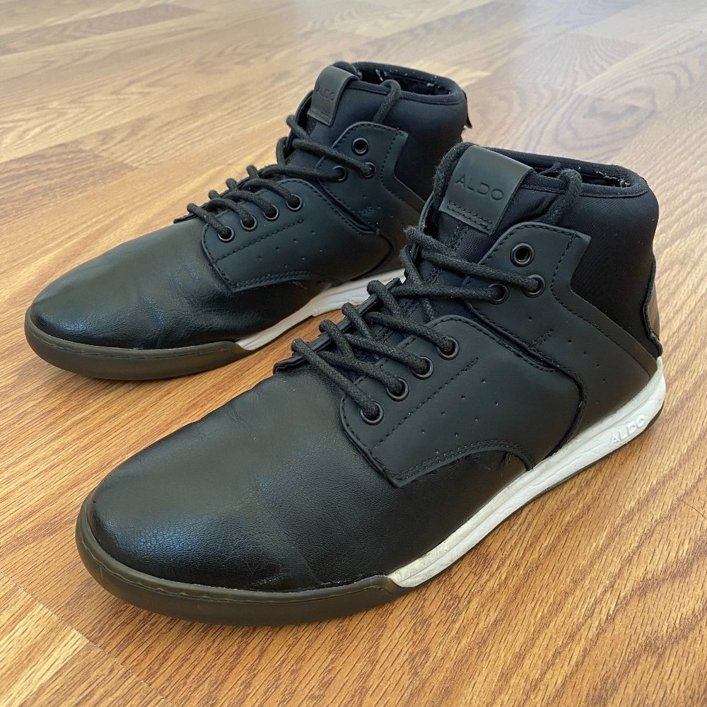 Aldo Mens High Top Sneakers, Size 8, Black
